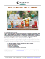 Davidson’s Te dé Hibiscus wins 1st place for best herbal iced tea
